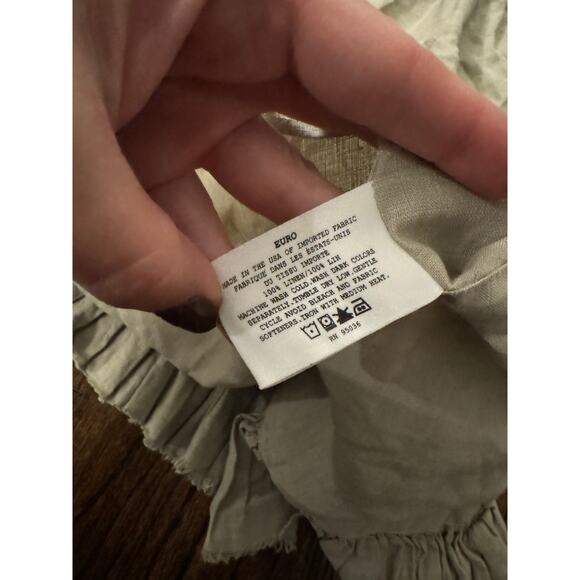 MATTEO Los Angeles Heather Gray Euro Pillow Sham Linen Raffles Square Home Decor - Picture 6 of 6